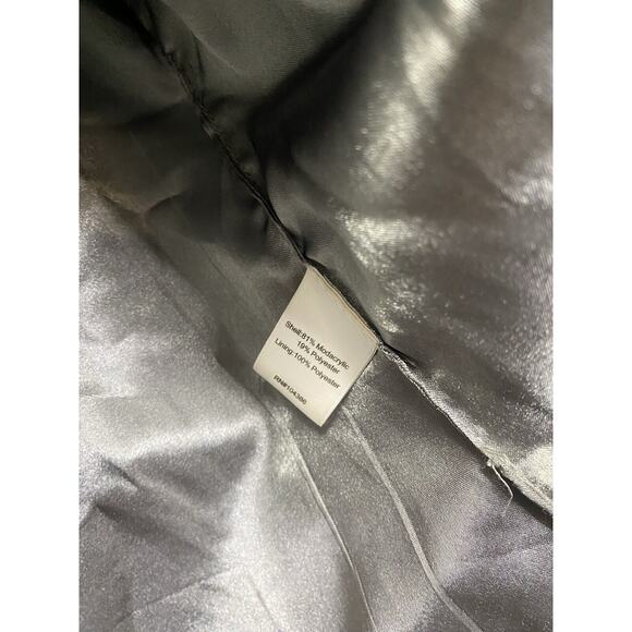 Garnet Hill Womens Medium Faux Fur Teddy Shag Vest Jacket Gray Witchy Punk - Picture 4 of 4